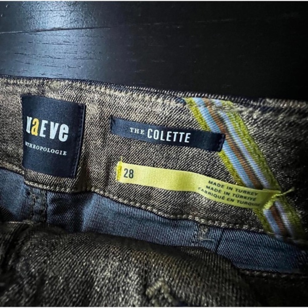 Maeve Anthropologie Colette Wide-Leg Cropped Pants Gold Metallic 28‎ - Picture 3 of 9